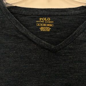 Polo Ralph Lauren Navy Blue V-Neck Long Sleeve Shirt